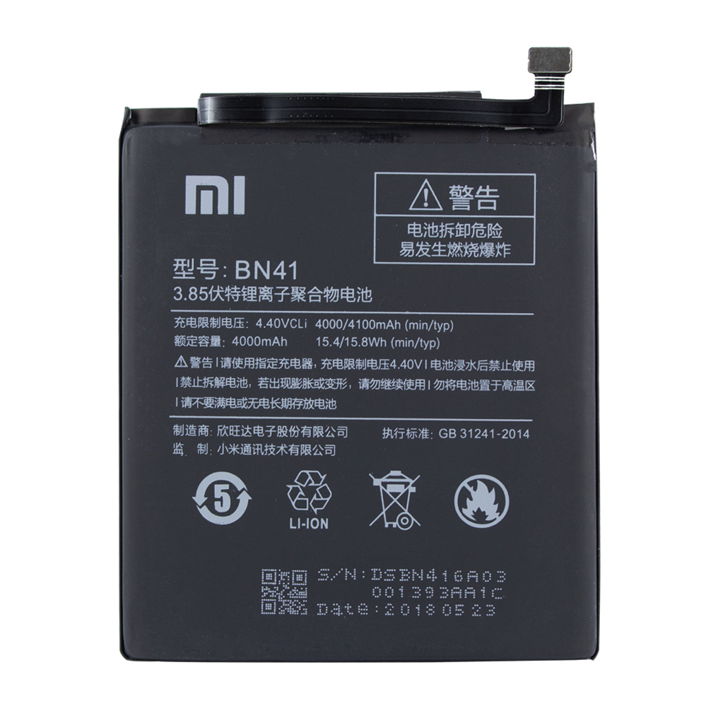 Xiaomi Lithium Ion Battery Bn41 Xiaomi Redmi Note 4000mah