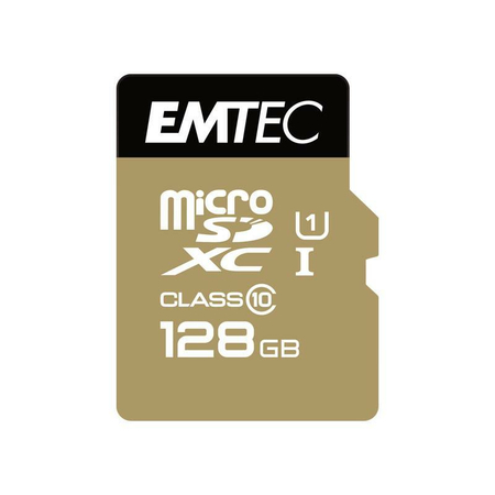 Microsdxc 128gb Emtec +Adapter Cl10 Gold+ Uhs-I 85mb/S Blister