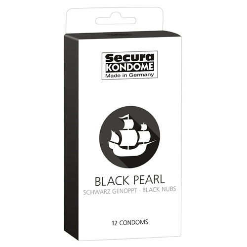 Condoms : Secura Black Pearl Condoms 12 Pieces