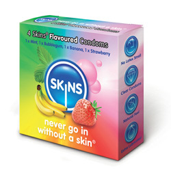 Flavored Condoms: Skins Flavourot Condoms 4 Pack