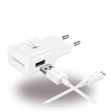 samsung epta20ewe usb charger + data cable usb to microusb white