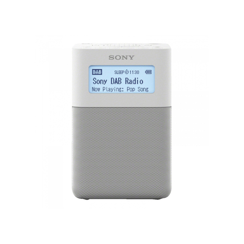 Sony Xdr-V20dw, Portable Dab/Dab+ Clock Radio With Speaker, Silver