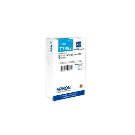 Epson C13t789240 T7892 Xxl Cyan Print Cartridge 4,000 Pages