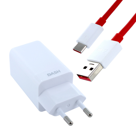 Oneplus Dc0504 Dash Quick Charger D301 Data Cable Usb Typec Whitered