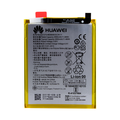 Huawei Hb366481ecw Lithium Ion Batteries P8 Lite 2017, P9 Lite, P10 Lite, P20 Lite 3000mah