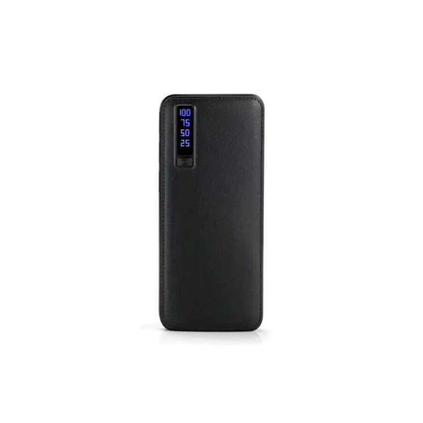 Powerbank 20000mah Leather Design With Led Torch And 3x Usb (Black)