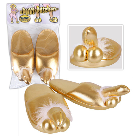 penis slippers gold-colored