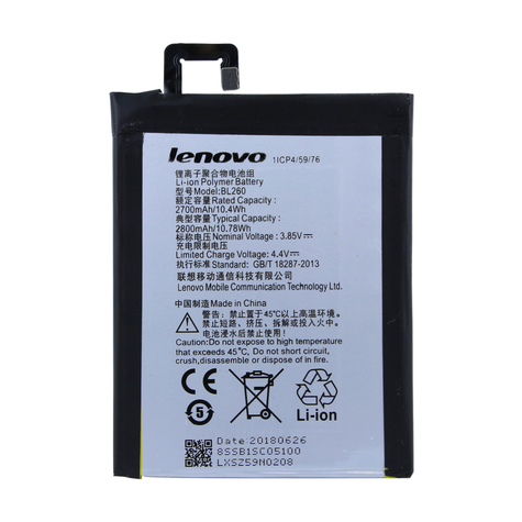 Lenovo Liionpoly Battery Bl260 Vibe S1 Lite 2700mah