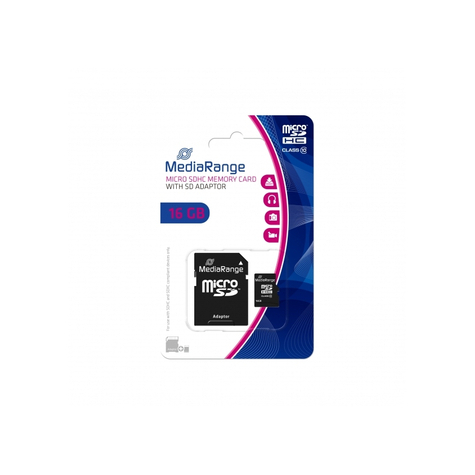 Mediarange Microsd Card 16gb Cl.10 W/Adap. Mr958