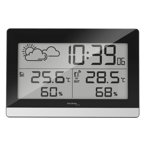 Technoline Ws 9255 - Black - Silver - Indoor Hygrometer - Indoor Thermometer - Outdoor Hygrometer - Outdoor Thermometer - Hygrometer,Thermometer - Hygrometer,Thermometer - F,°C - 30 M