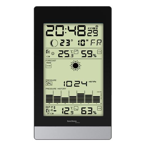 Technoline Ws 9050 - Black - Silver - Indoor Hygrometer - Indoor Thermometer - Outdoor Barometer - Outdoor Hygrometer - Outdoor Thermometer - Hygrometer,Thermometer - Barometer,Hygrometer,Thermometer - F,°C - 60 M