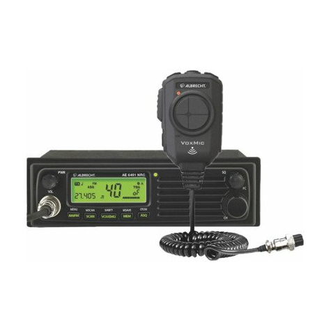 albrecht ae 6491 nrc cb radio with gersch filter incl. vox microphone 12/24v