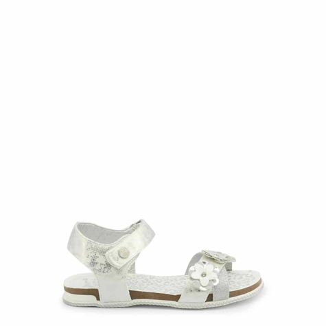 Schuhe & Sandalette & Kinder & Shone & L6133-036_White-Silver & Weiß
