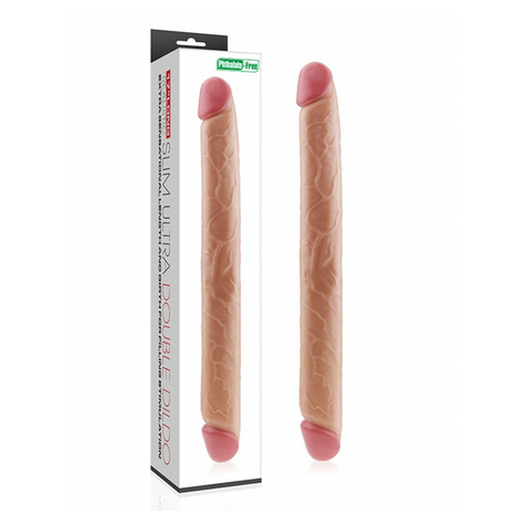 Love Toy - King Size Slim Ultra Double Dildo 45 Cm - Nude