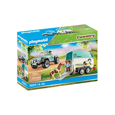 Playmobil Country - Pkw Mit Ponyanhger (70511)